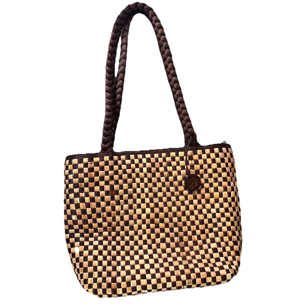Vintage, The Sak, Braided Cord & Wood Purse Resort Handbag
